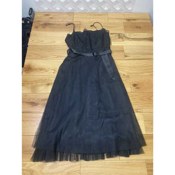 Laundry By Shelli Segal Black‎ Cocktail Dress With Ribbon. Size 4. New. - Picture 3 of 14